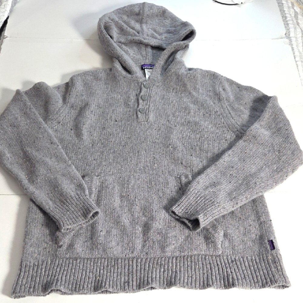 Patagonia Off Country Gray 80% Merino Knit Hoodie
